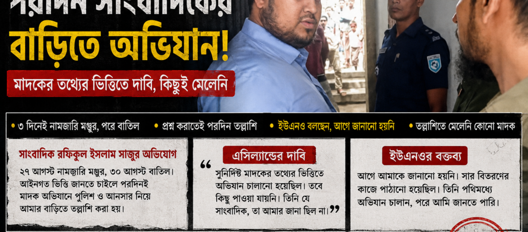 নামজারি নিয়ে প্রশ্নের পর সাংবাদিকের বাড়িতে অভিযান